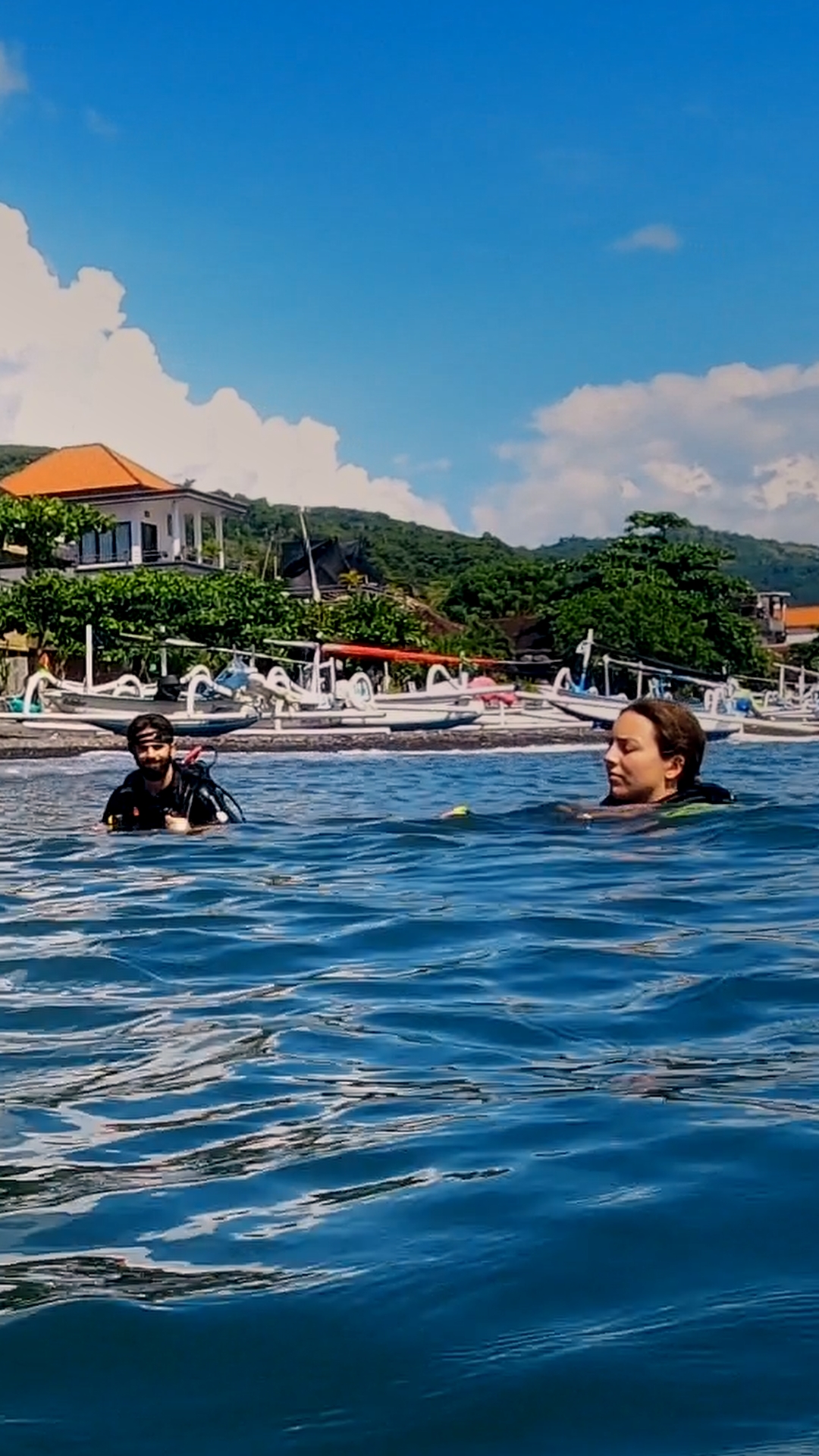 French Open Water Students finishing their PADI Open Water Course in Amed BALI